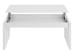 Loungitude Mesa de centro elevatória branca brilhante 50x100x43 cm sala de estar sala de jantar^ Mesa De Centro