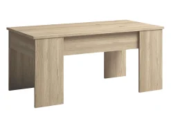 Mesa De Centro* Mesa de centro elevatória básica em melamina de carvalho natural 100x50 cm Castanho