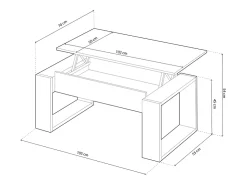 Clearance duehome Mesa de centro elevatória Nova Natural claro / Branco