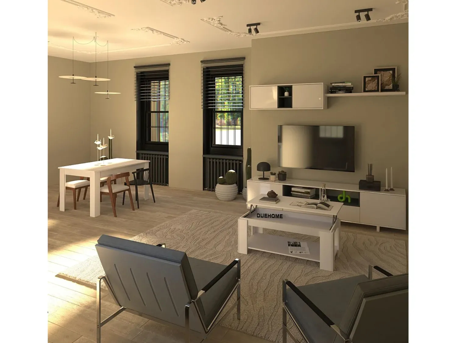 Mesa De Centro|duehome Mesa de centro elevatória Lya Cinzento