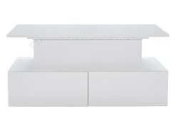Hauss Spole Mesa de centro elevatória 90x55x41-54cm com 4 gavetas, corpo lacado , LED incluído^ Mesa De Centro