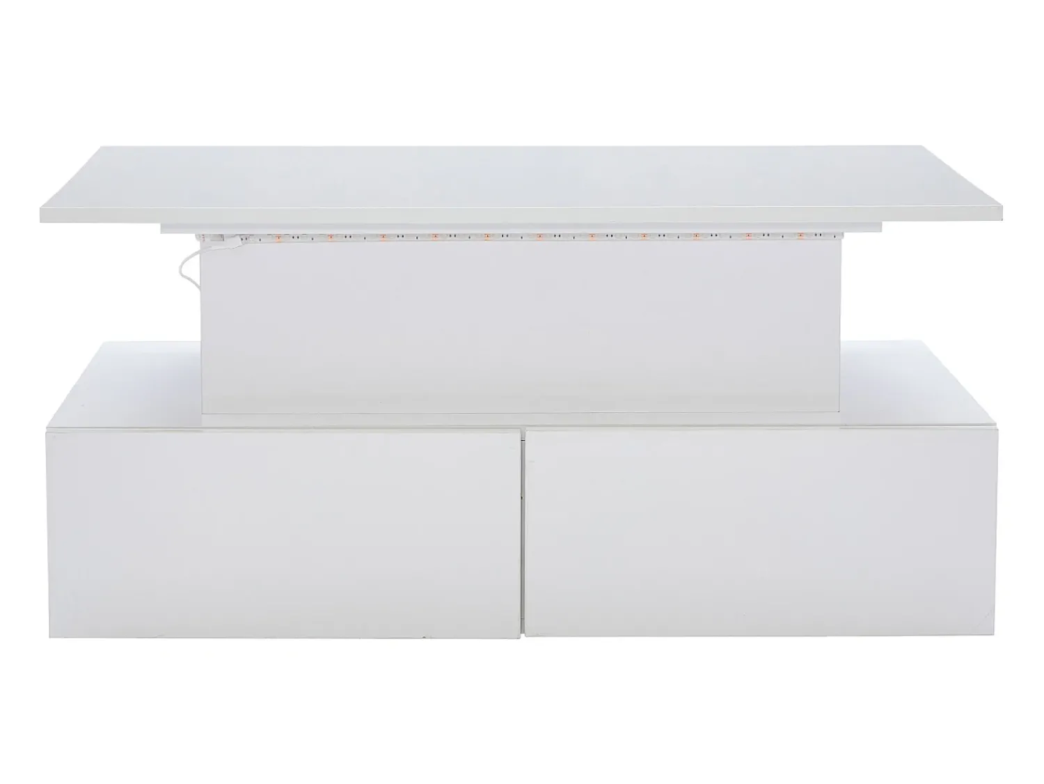 Hauss Spole Mesa de centro elevatória 90x55x41-54cm com 4 gavetas, corpo lacado , LED incluído^ Mesa De Centro