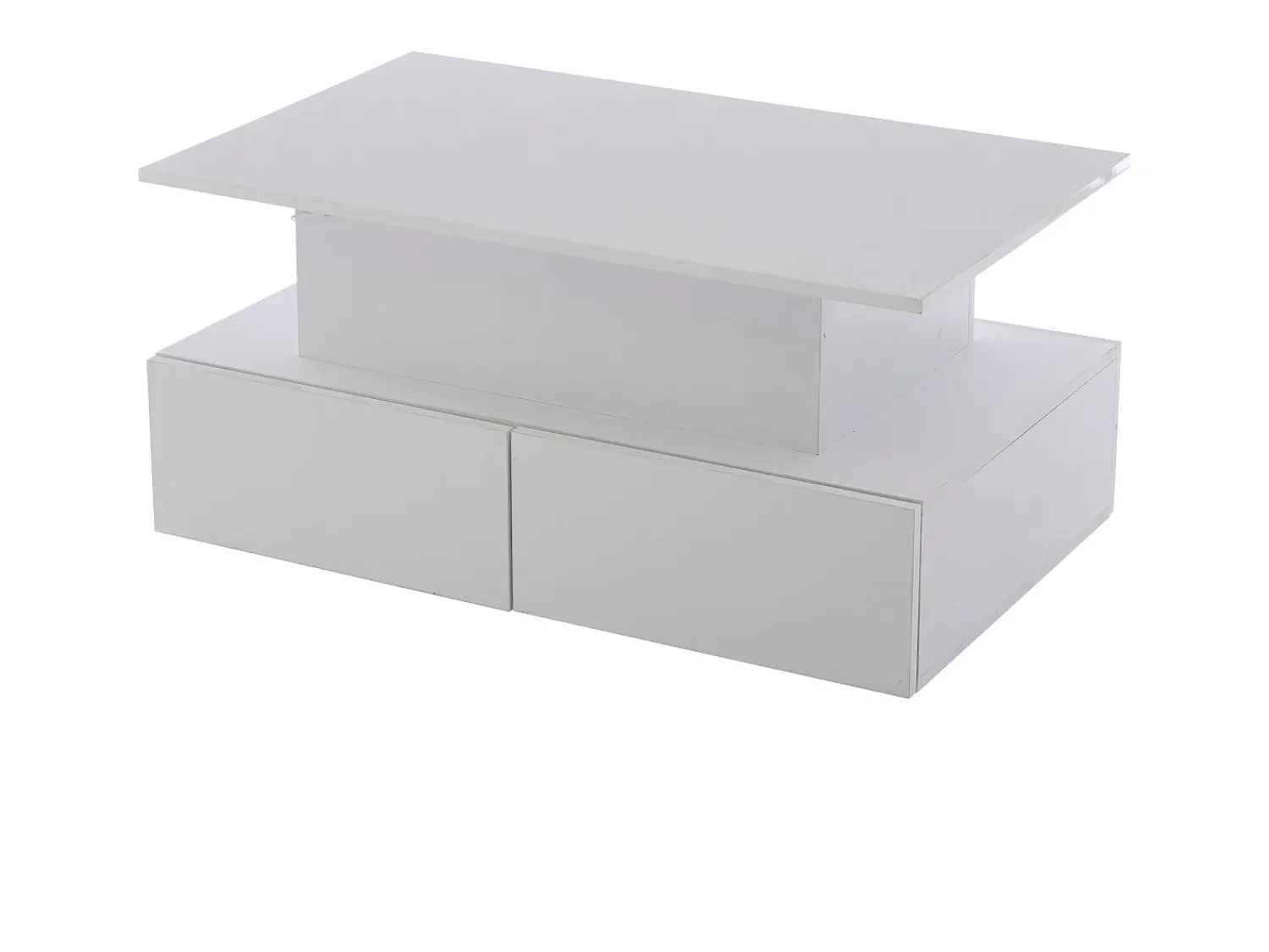 Hauss Spole Mesa de centro elevatória 90x55x41-54cm com 4 gavetas, corpo lacado , LED incluído^ Mesa De Centro