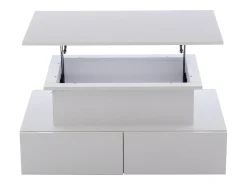 Hauss Spole Mesa de centro elevatória 90x55x41-54cm com 4 gavetas, corpo lacado , LED incluído^ Mesa De Centro