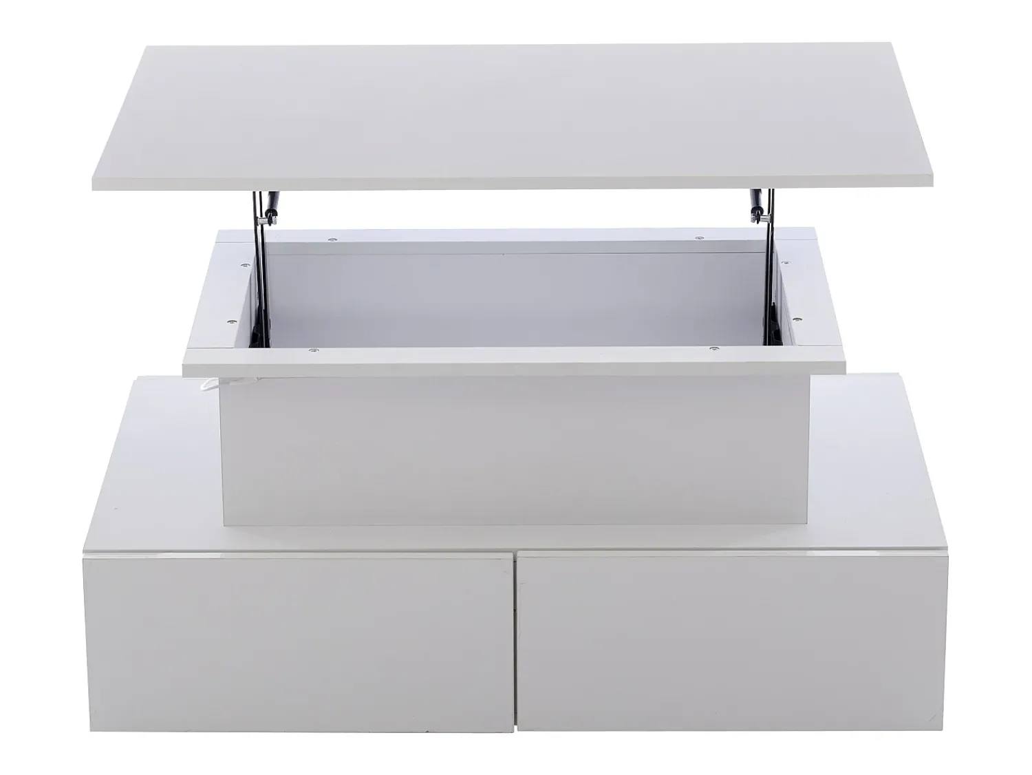 Hauss Spole Mesa de centro elevatória 90x55x41-54cm com 4 gavetas, corpo lacado , LED incluído^ Mesa De Centro