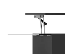 Mesa De Centro|Hauss Spole Mesa de centro elevatória preta com LED, tampo em vidro e arrumação 100x50x33/47,5cm Preto