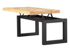 Mesa De Centro| Mesa de centro elevatória 120x60 cm Madeira Sala de estar Sala de jantar Carvalho/ Preto