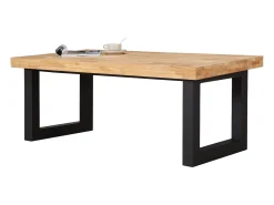 Mesa De Centro| Mesa de centro elevatória 120x60 cm Madeira Sala de estar Sala de jantar Carvalho/ Preto