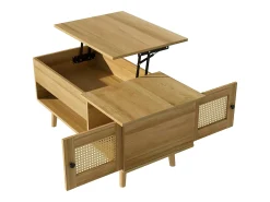 Hauss Spole Mesa de centro elevatória em cor madeira com 2 portas em verga e arrumação 103x50x46cm^ Mesa De Centro
