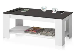 Mesa De Centro|duehome Mesa de centro elevatória Ambit Cinza antracite / Branco