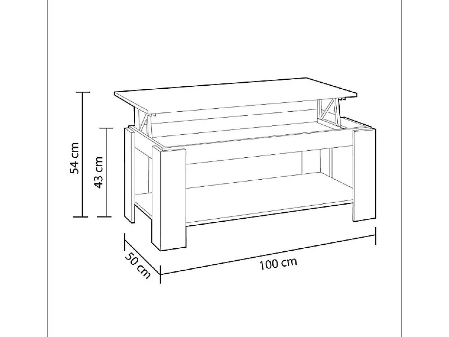 Mesa De Centro|duehome Mesa de centro elevatória Ambit Cinza antracite / Branco