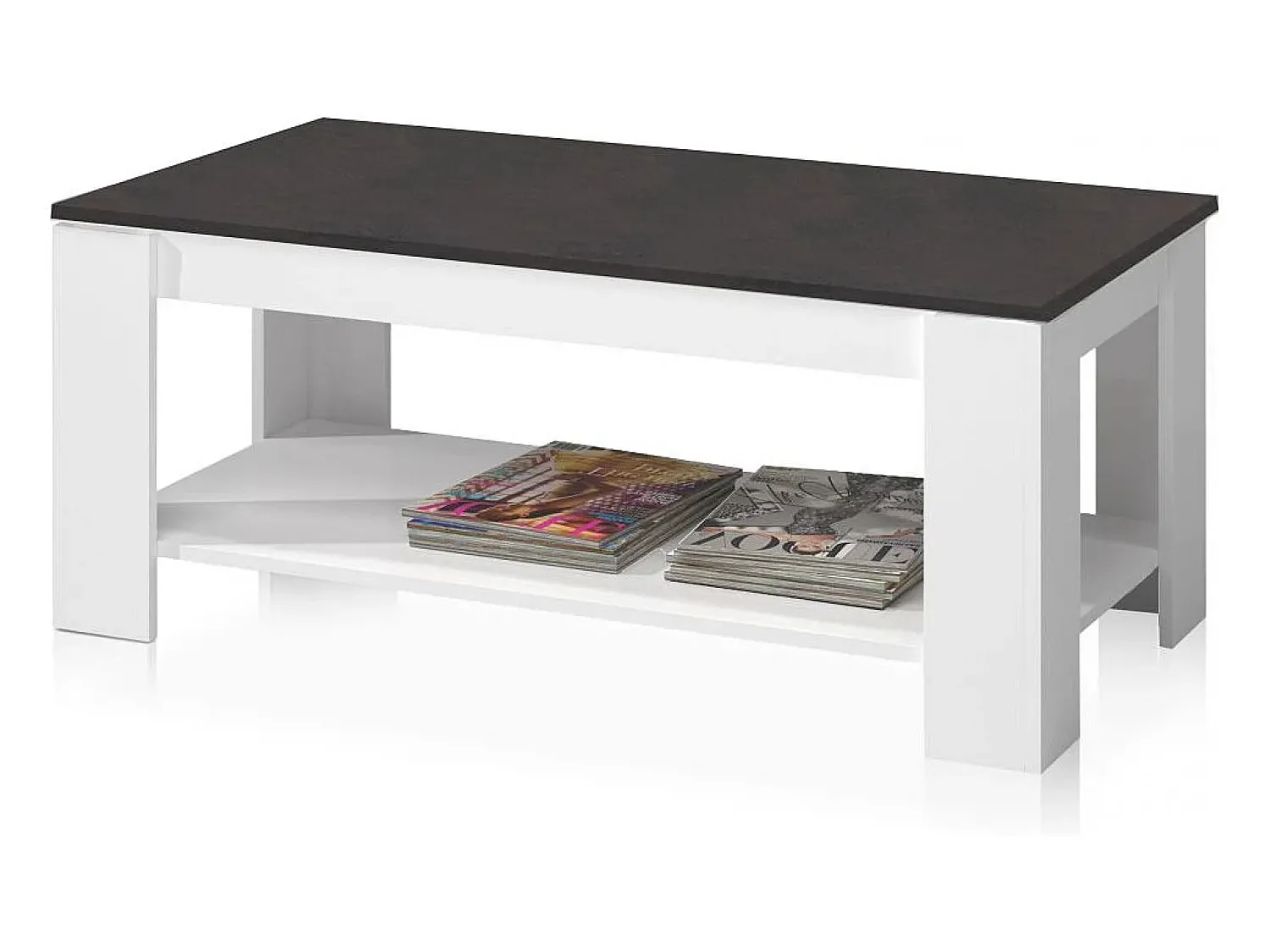 Mesa De Centro|duehome Mesa de centro elevatória Ambit Cinza antracite / Branco