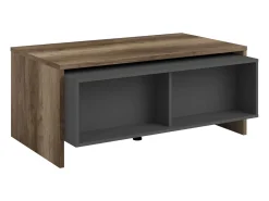 Mesa de centro elevatória Opec com 2 prateleiras, cinza/carvalho, 47x110x65 cm, sala de estar^ Mesa De Centro