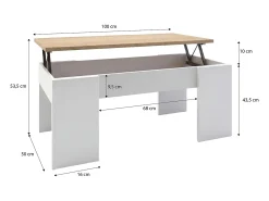 Mesa De Centro|duehome Mesa de centro elevatória Vita Natural claro