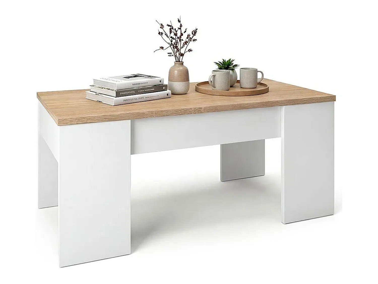 Mesa De Centro|duehome Mesa de centro elevatória Vita Natural claro
