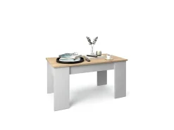 Mesa De Centro|duehome Mesa de centro elevatória Norak artik em carvalho canadiano e branco Norak Natural claro / Branco
