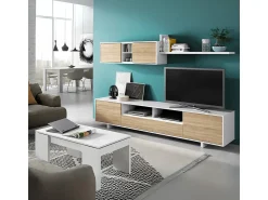 Calicosy Mesa de centro elevatória Kendra brilhante 43x100x50 cm Branco