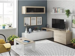 Saldosystocks Mesa de centro elevatória Elise branca com cambria, sua combinação de funcionalidade e design ideal para sua casa^ Mesa De Centro