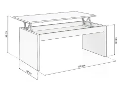 Mesa De Centro|duehome Mesa de centro elevatória Evan Cinzento
