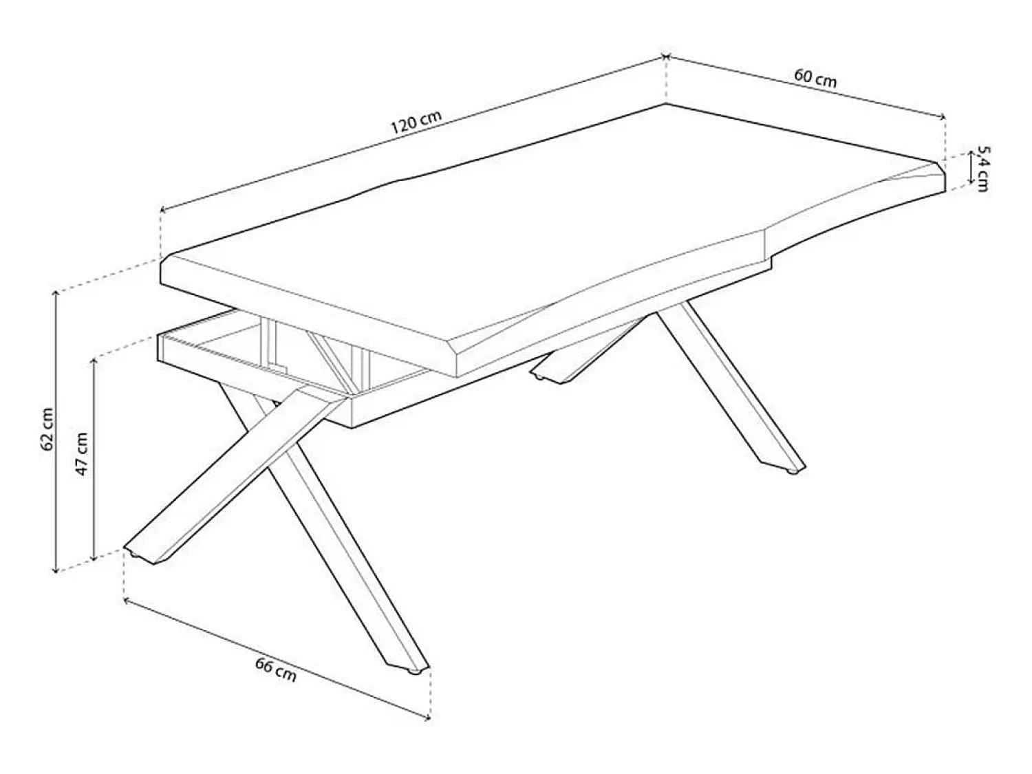 Mesa De Centro*ADEC Mesa de centro elevatória Xena Fit Natural claro / Branco