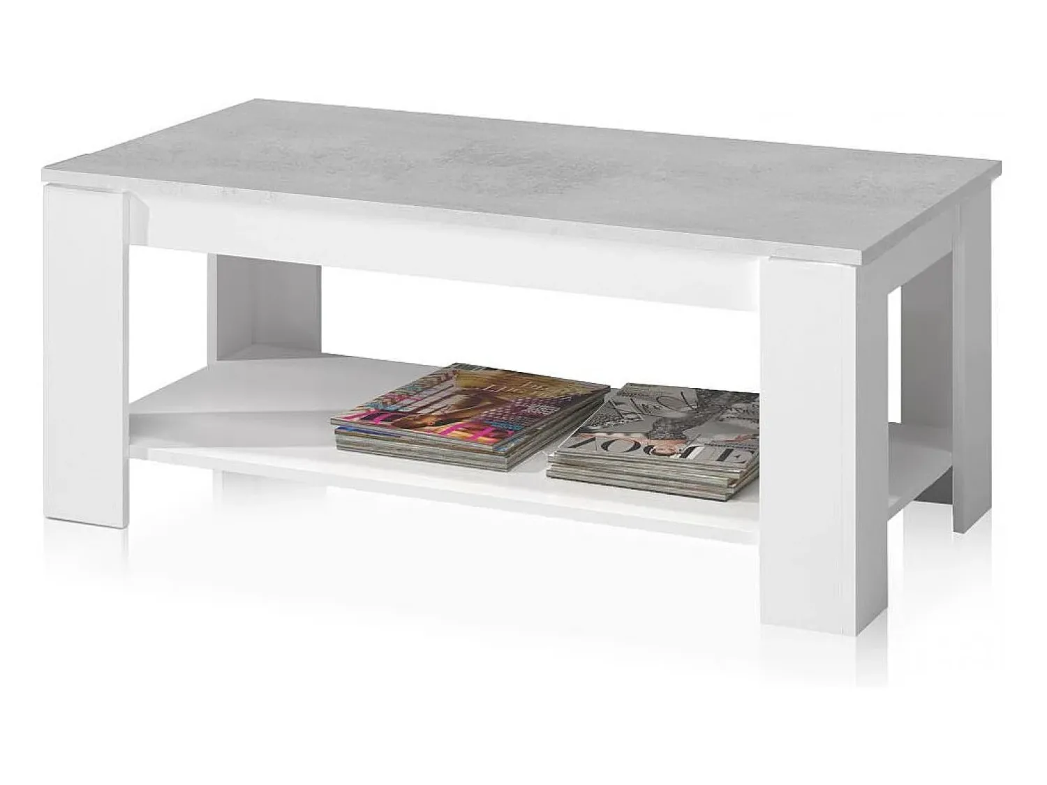 Mesa De Centro*duehome Mesa de centro elevatória Ambit Cinzento claro / Branco