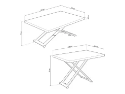 duehome Mesa de centro elevatória Lada^ Mesa De Centro
