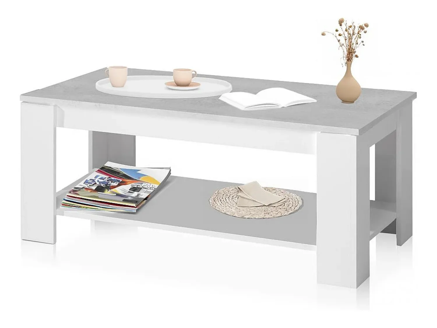 Mesa De Centro|duehome Mesa de centro elevatória Lya Cinzento