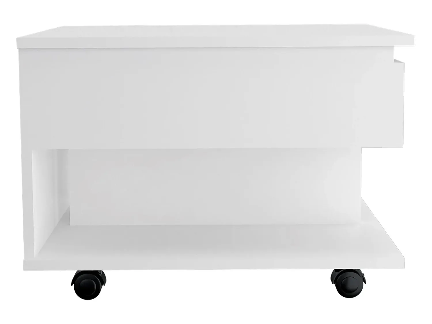 Discount TuHome Mesa de centro elevatória Luanda, com rodízios, 38.86 cm X 54.86 cm X 49.78 cm , Branco