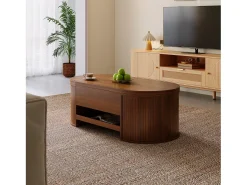 Merax Mesa de centro elevatória - 110 x 55,5 x 40 cm - com prateleira extensível + tampo elevatório - MDF -^ Mesa De Centro