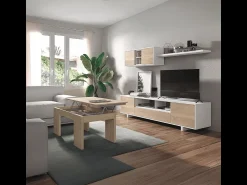 Mesa De Centro|Calicosy Mesa de centro elevatória para sala de estar e sala de jantar, carvalho canadense, 43 x 100 x 50 cm Natural claro