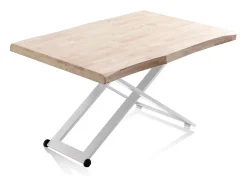 duehome Mesa de centro elevatória Lada Fit Natural claro / Branco