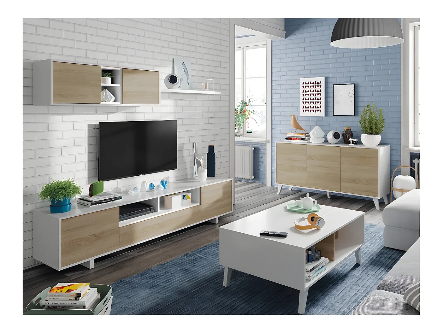 Loungitude Mesa de centro elevatória com armazenamento integrado em painéis de partículas certificados PEFC - Zaiken Plus^ Mesa De Centro