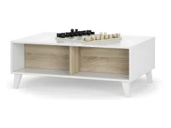 Loungitude Mesa de centro elevatória com armazenamento integrado em painéis de partículas certificados PEFC - Zaiken Plus^ Mesa De Centro