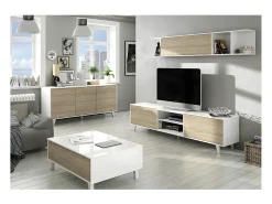 Loungitude Mesa de centro elevatória com armazenamento integrado em painéis de partículas certificados PEFC - Zaiken Plus^ Mesa De Centro