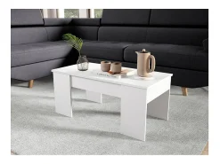 Loungitude Mesa de centro elevável Artik branca (mate) 45-56x100x50 cm^ Mesa De Centro