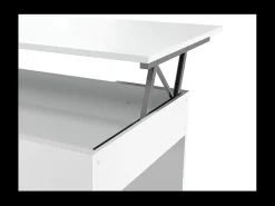 Loungitude Mesa de centro elevável Artik branca (mate) 45-56x100x50 cm^ Mesa De Centro