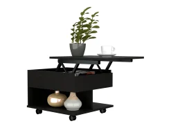 Mesa De Centro|TuHome Mesa de centro elevável Luanda, com rodízios, 38.86 cm X 54.86 cm X 49.78 cm , Preto