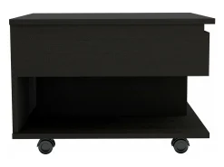 Mesa De Centro|TuHome Mesa de centro elevável Luanda, com rodízios, 38.86 cm X 54.86 cm X 49.78 cm , Preto