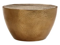 Mesa De Centro| Mesa de centro em alumínio martelado Ø 50x30 cm bronze PT310249 Amarelo