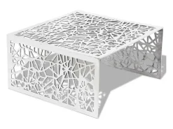 Mesa De Centro|vidaxl Mesa de centro em alumínio, design aberto e geométrico Prateado
