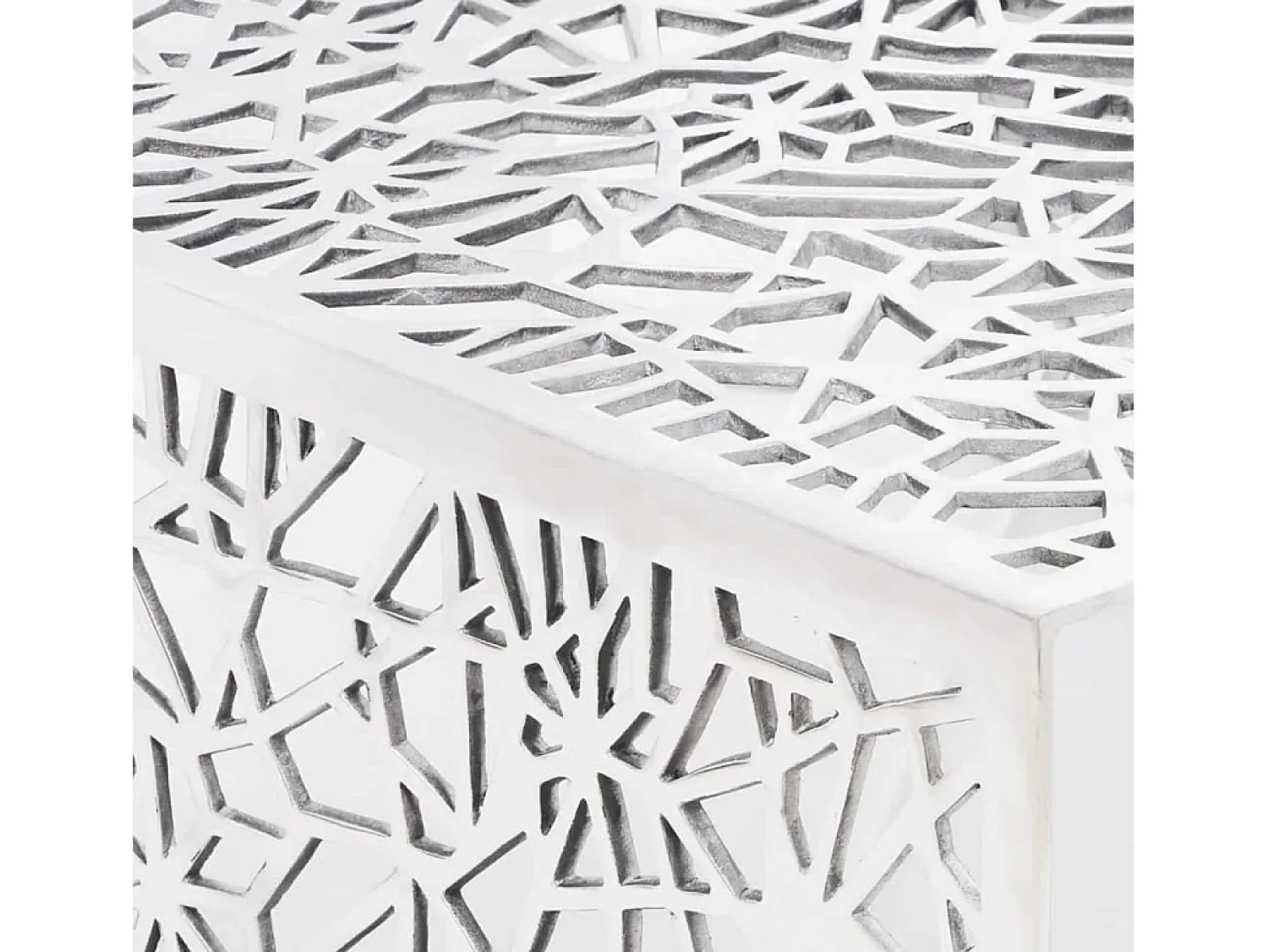 Mesa De Centro|vidaxl Mesa de centro em alumínio, design aberto e geométrico Prateado
