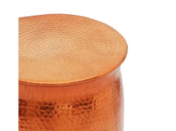 Mesa De Apoio| Mesa de centro em alumínio martelado, cor de latão/cobre PT804921 Dourado