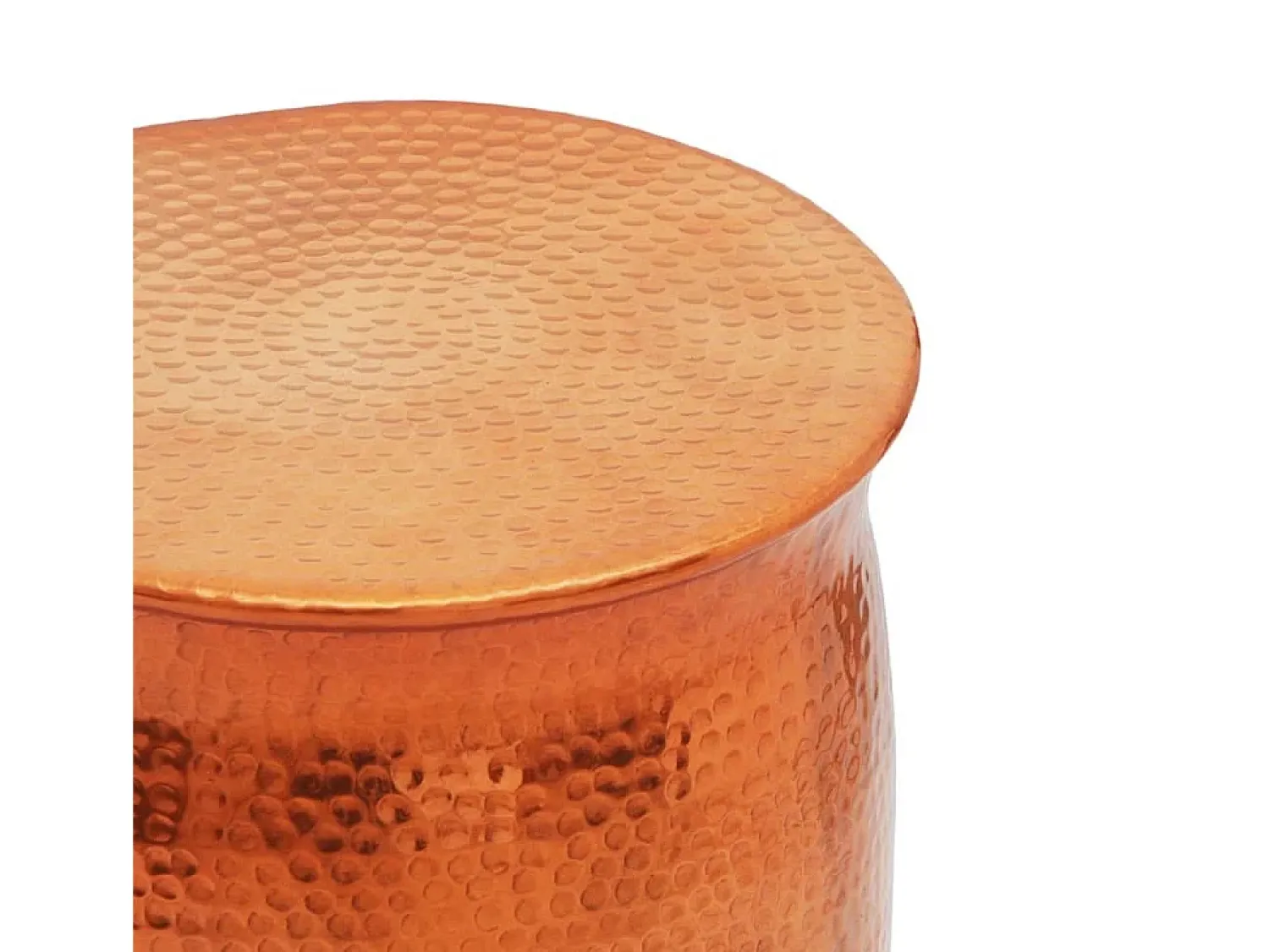 Mesa De Apoio| Mesa de centro em alumínio martelado, cor de latão/cobre PT804921 Dourado