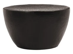 Mesa De Centro* Mesa de centro em alumínio martelado Ø 50x30 cm PT361018 Preto