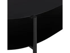 Mesa De Centro|Helloshop26 Mesa de centro em aço 112 x 62 x 41 cm preto fosco 03_0008436 Cinzento