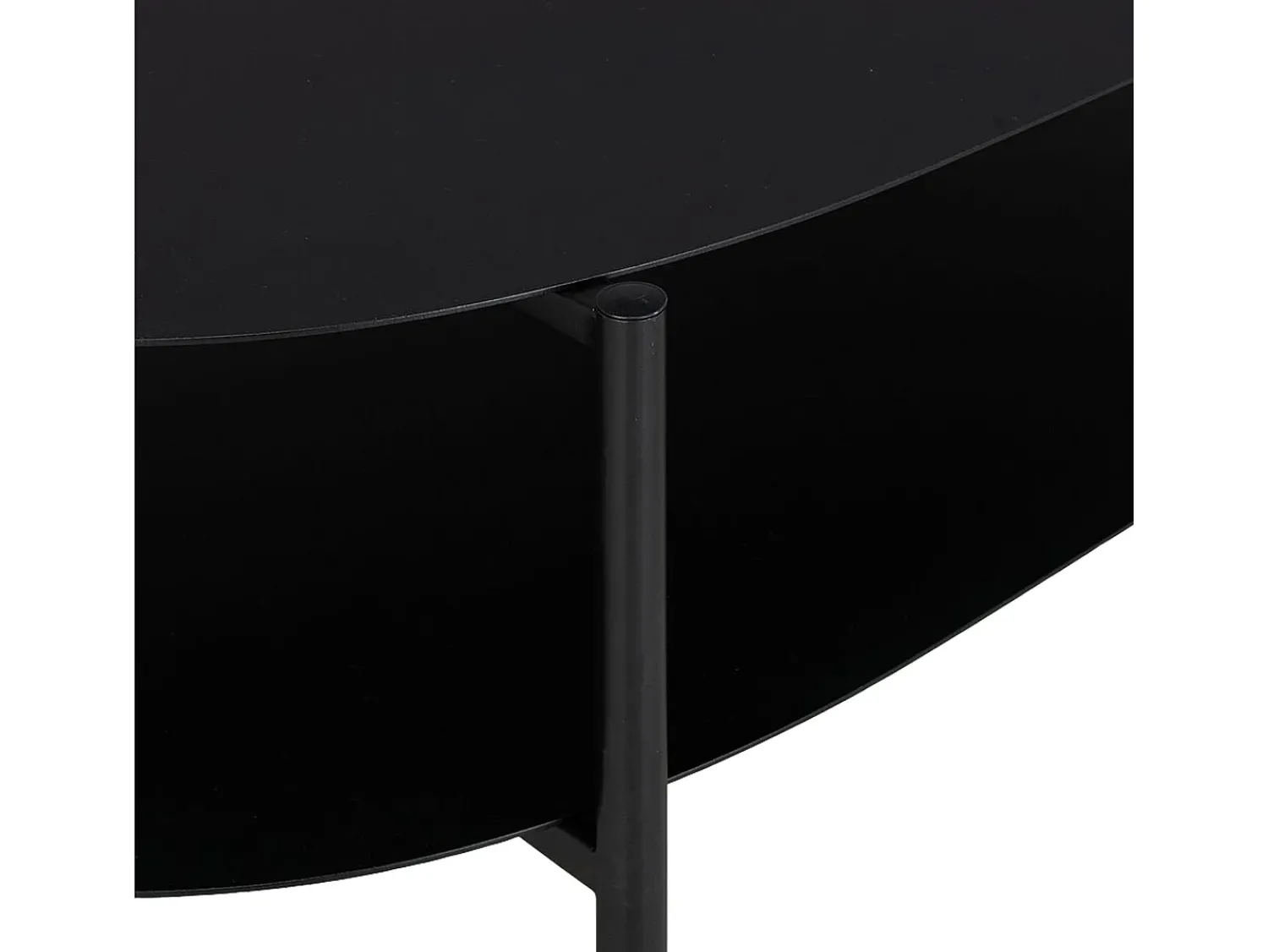 Mesa De Centro|Helloshop26 Mesa de centro em aço 112 x 62 x 41 cm preto fosco 03_0008436 Cinzento