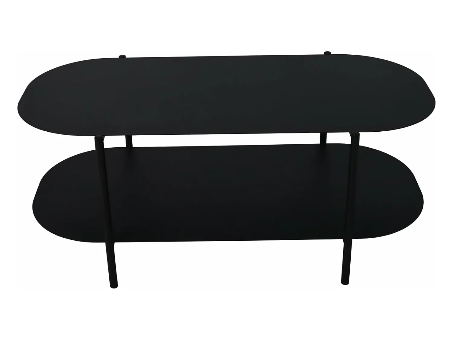Mesa De Centro|Helloshop26 Mesa de centro em aço 112 x 62 x 41 cm preto fosco 03_0008436 Cinzento