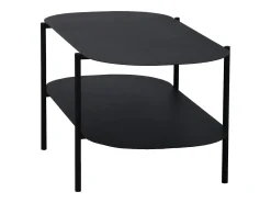 Mesa De Centro|Helloshop26 Mesa de centro em aço 112 x 62 x 41 cm preto fosco 03_0008436 Cinzento