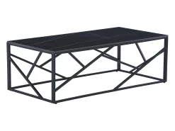 Mesa De Centro*Vente-unique Mesa de centro em cerâmica e metal - Efeito mármore - MELRONE por Pascal Morabito Preto