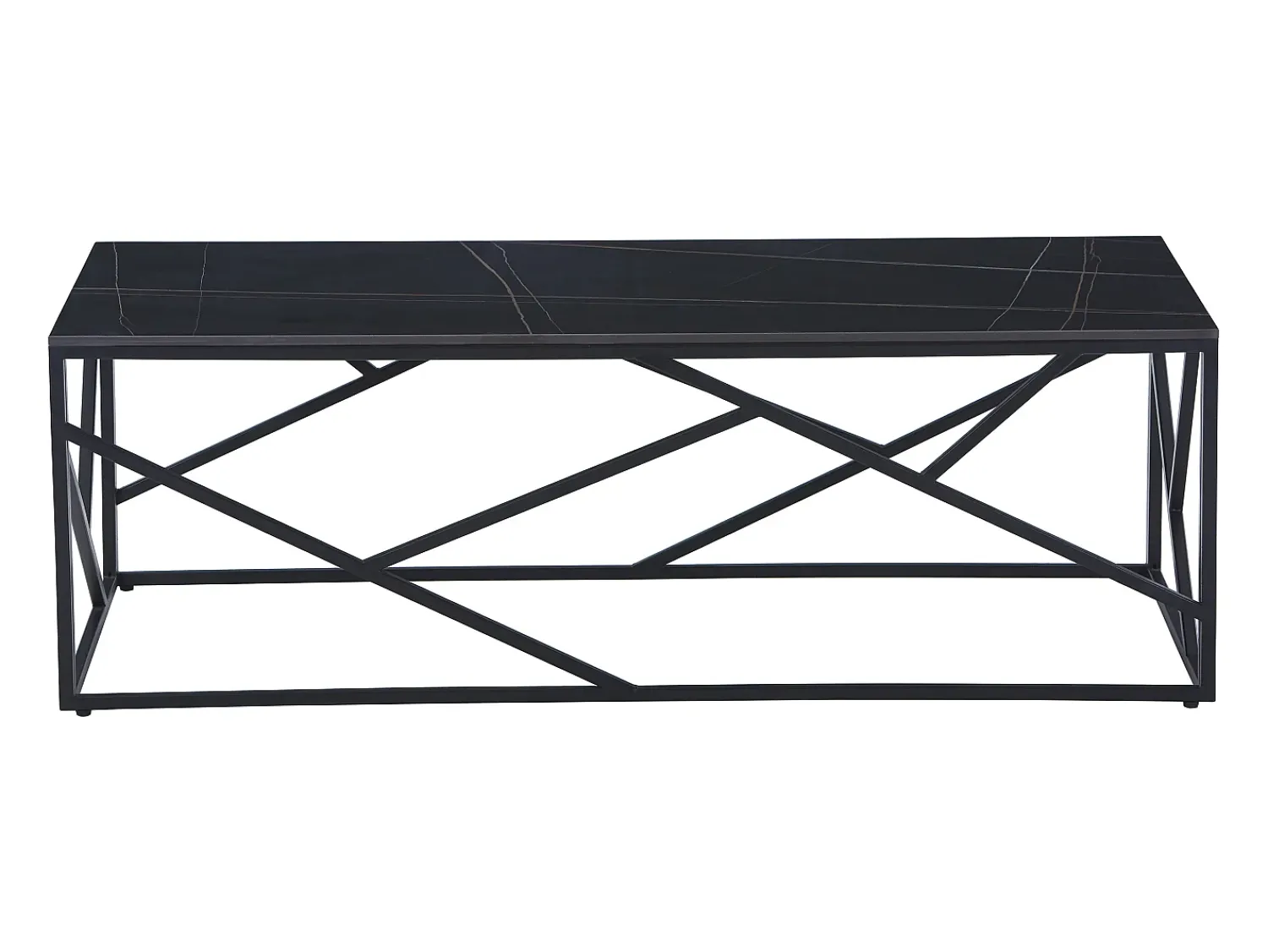 Mesa De Centro*Vente-unique Mesa de centro em cerâmica e metal - Efeito mármore - MELRONE por Pascal Morabito Preto